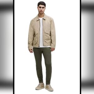 Lululemon Mens Green ABC Slim-Fit 5 Pocket Warpstreme Pant In Dark Olive 40